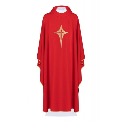 Messgewand, bestickt mit dem Symbol des Kreuzes - rot (H2)