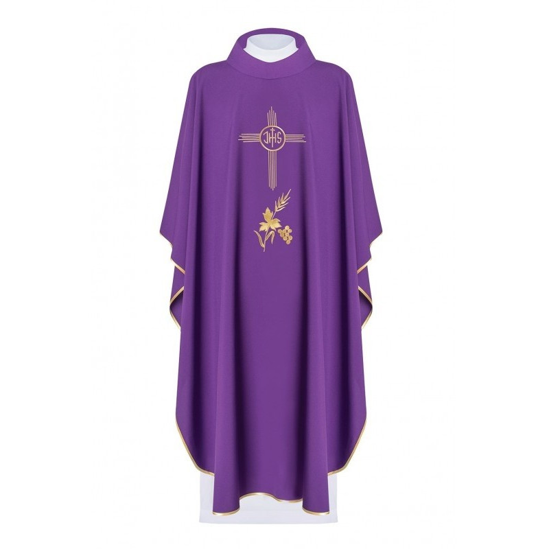 Gesticktes Messgewand mit IHS-Symbol - violett (H3)