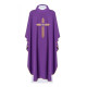 Messgewand gesticktes Kreuz mit IHS-Symbol - violett (H7)