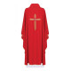 Gesticktes Messgewand Kreuz mit IHS-Symbol - rot (H7)
