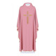Gesticktes Messgewand Kreuz mit IHS Symbol - rosa (H7)