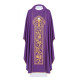 Messgewand, bestickt mit dem Symbol des eucharistischen Kelches - violett (H12)