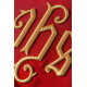 Gesticktes Messgewand mit IHS-Traubensymbol - rot (H13)