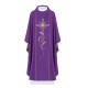 Gesticktes Messgewand Kreuz mit IHS-Symbol - lila (H14)