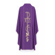 Alpha und Omega gesticktes Messgewand - lila (H15)