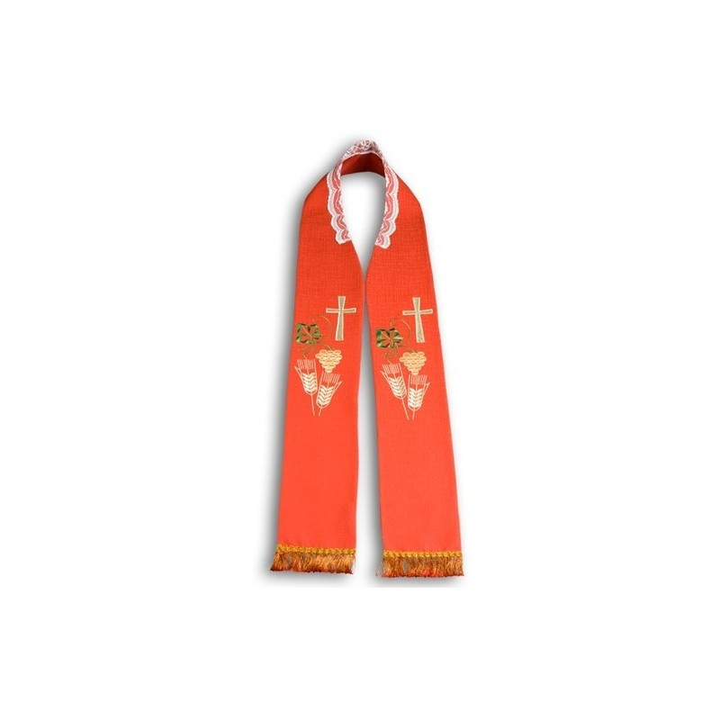 Bestickte Priesterstola - rot (10)