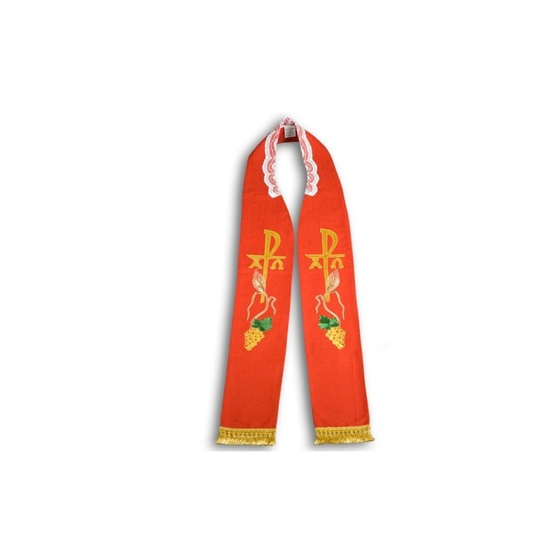 Bestickte Priesterstola - rot (18)