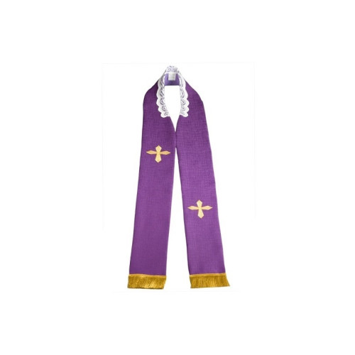 Bestickte Priesterstola - lila (3)