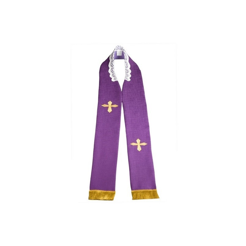 Bestickte Priesterstola - lila (3)