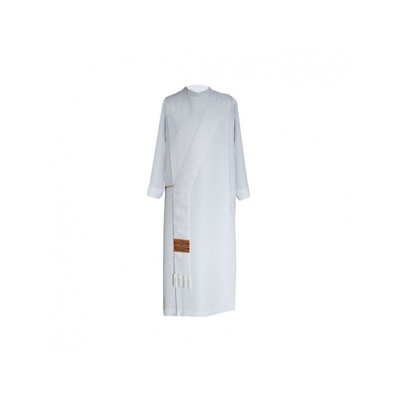 Stola des Diakons weiß, ecru - Jacquard