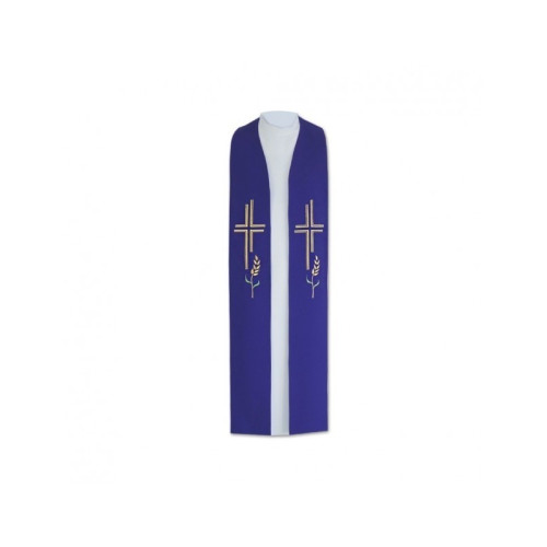 Priesterstola mit gestickten Kreuzen+Kreuzen