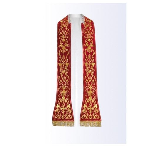 Bestickte römische Stola - Material Samt - liturgische Farben