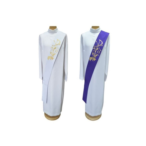 Stola des Diakons - weiß/violett