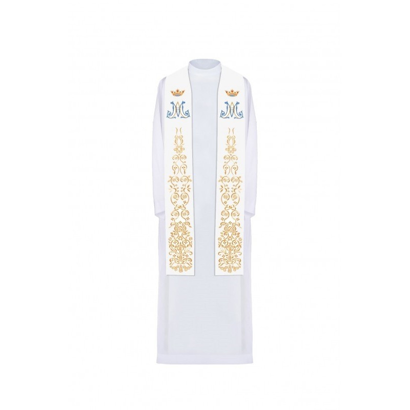 Bestickte Marianische Stola - ecru (56)