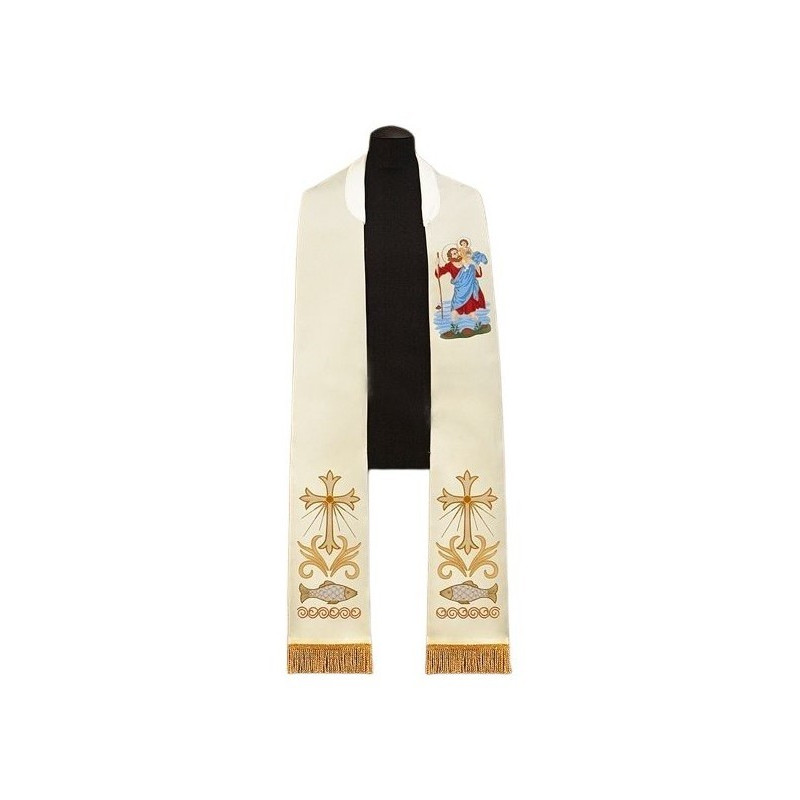 Bestickte Stola mit St. Christopherus