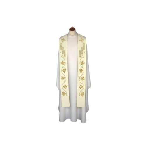 Bestickte Stola für die Konzelebration - liturgische Farben, reiche Stickerei (1)