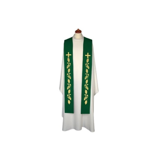 Bestickte Stola - liturgische Farben, reiche Stickerei (10)