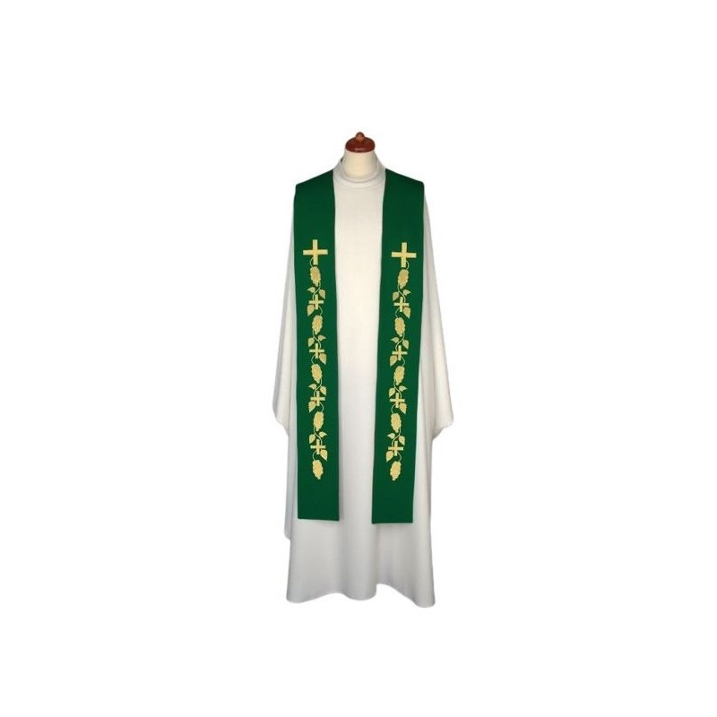 Bestickte Stola - liturgische Farben, reiche Stickerei (10)