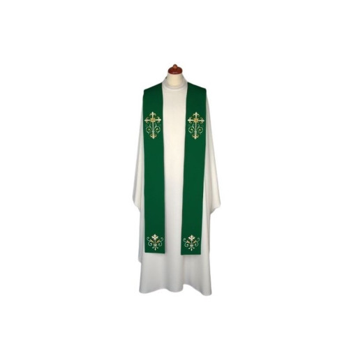 Bestickte Stola - liturgische Farben, reiche Stickerei (11)