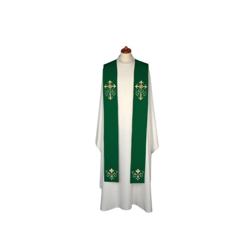 Bestickte Stola - liturgische Farben, reiche Stickerei (11)