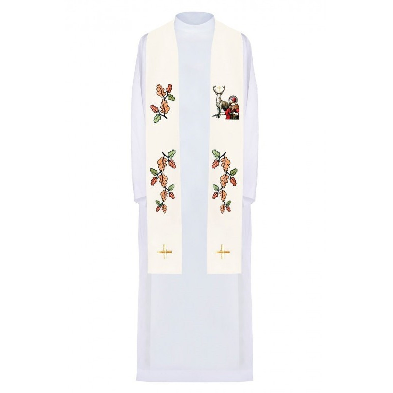 Bestickte ecrufarbene Stola Saint Hubert (3)
