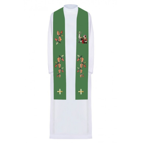 Bestickte grüne Stola Saint Hubert (4)