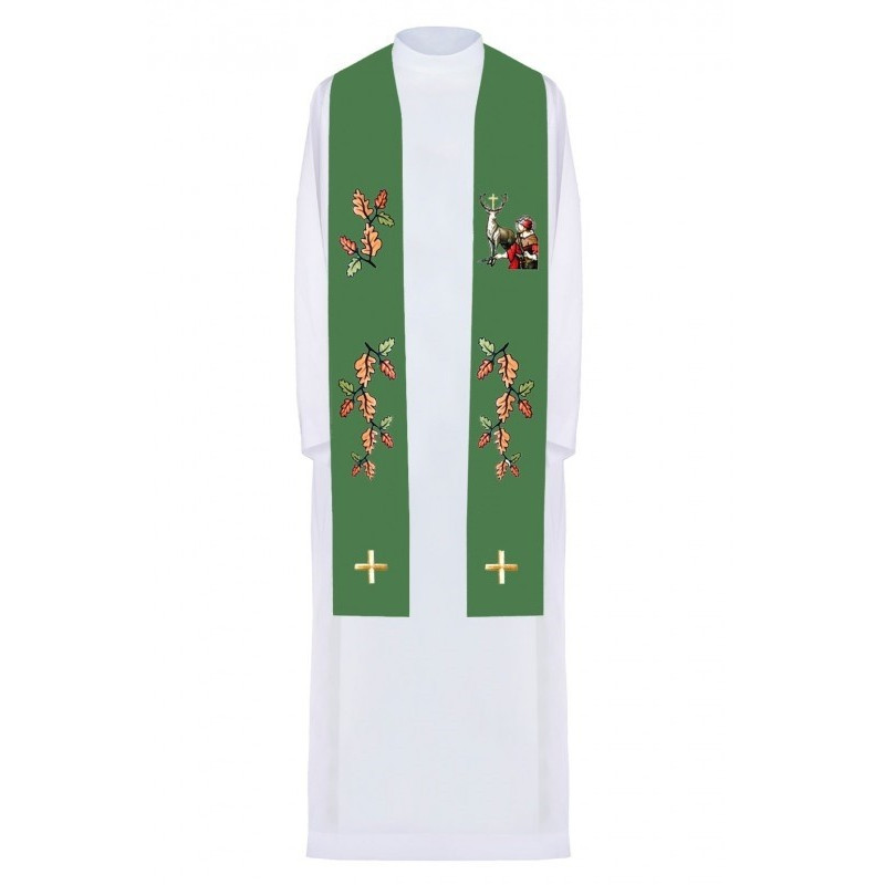 Bestickte grüne Stola Saint Hubert (4)