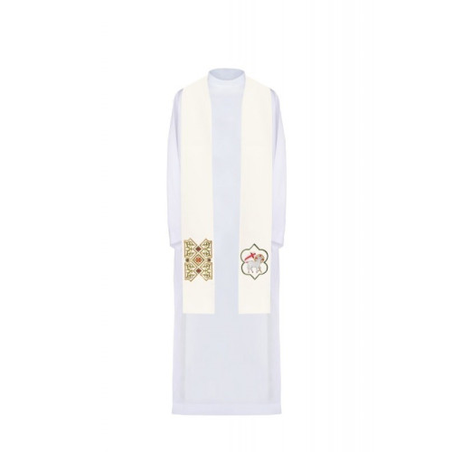 Bestickte Stola mit dem Motiv des Lammes - Agnus Dei