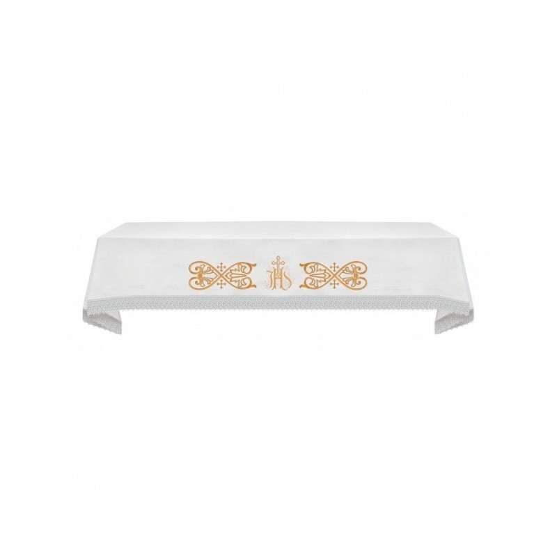 Altartuch gestickt IHS + Guipure (21)