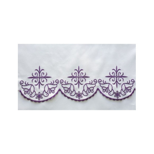 Gesticktes Altartuch - violettes Kreuz (54)