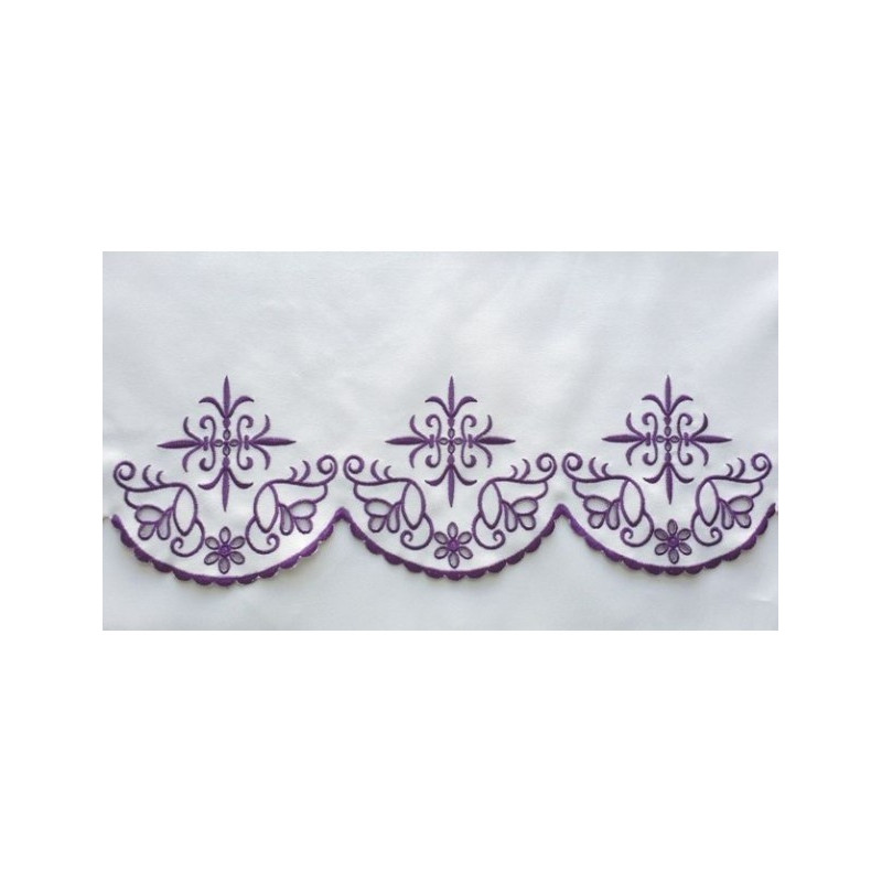Gesticktes Altartuch - violettes Kreuz (54)