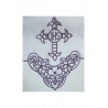 Gesticktes Altartuch - lila IHS-Kreuz (58)