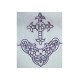 Gesticktes Altartuch - lila IHS-Kreuz (58)