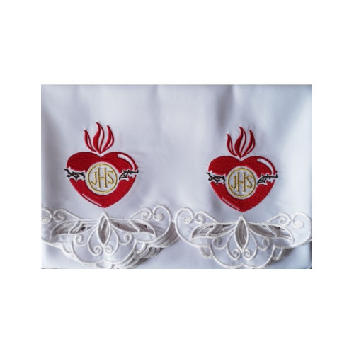 Besticktes Altartuch - IHS Herz-Muster (147)