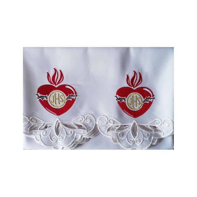 Besticktes Altartuch - IHS Herz-Muster (147)