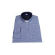 Klerikerhemd slim - navy-blaues Gitter