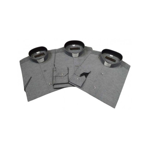 Geistliches Hemd - slim (schmale Passform), grau
