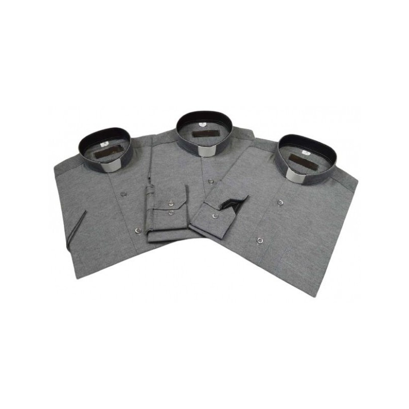 Geistliches Hemd - slim (schmale Passform), grau