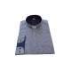 Priesterhemd - Gitter navy blau