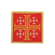 Rotes gesticktes Kelchtuch - Jerusalemkreuz