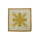 Ecru besticktes Kelchbahrtuch - Kreuz und Ohren