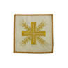 Ecru besticktes Kelchbahrtuch - Kreuz und Ohren