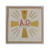 Ecru besticktes Kelchtuch - Alpha und Omega