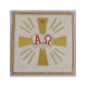 Ecru besticktes Kelchtuch - Alpha und Omega