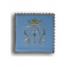 Blaues gesticktes Kelchtuch - Mariensymbol