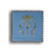 Blaues gesticktes Kelchtuch - Mariensymbol