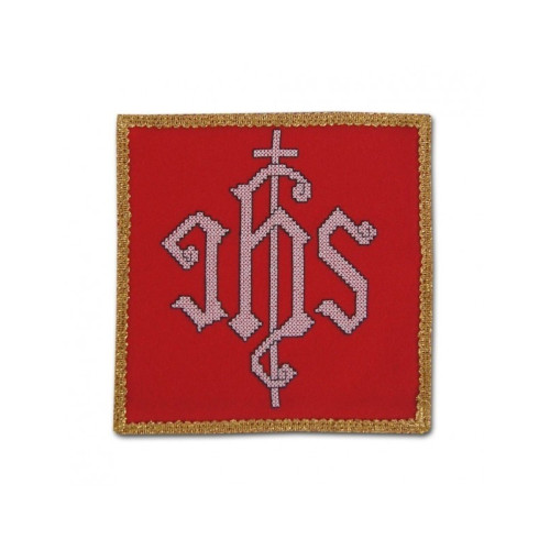 Abendmahlskelch bestickt rot - gold IHS