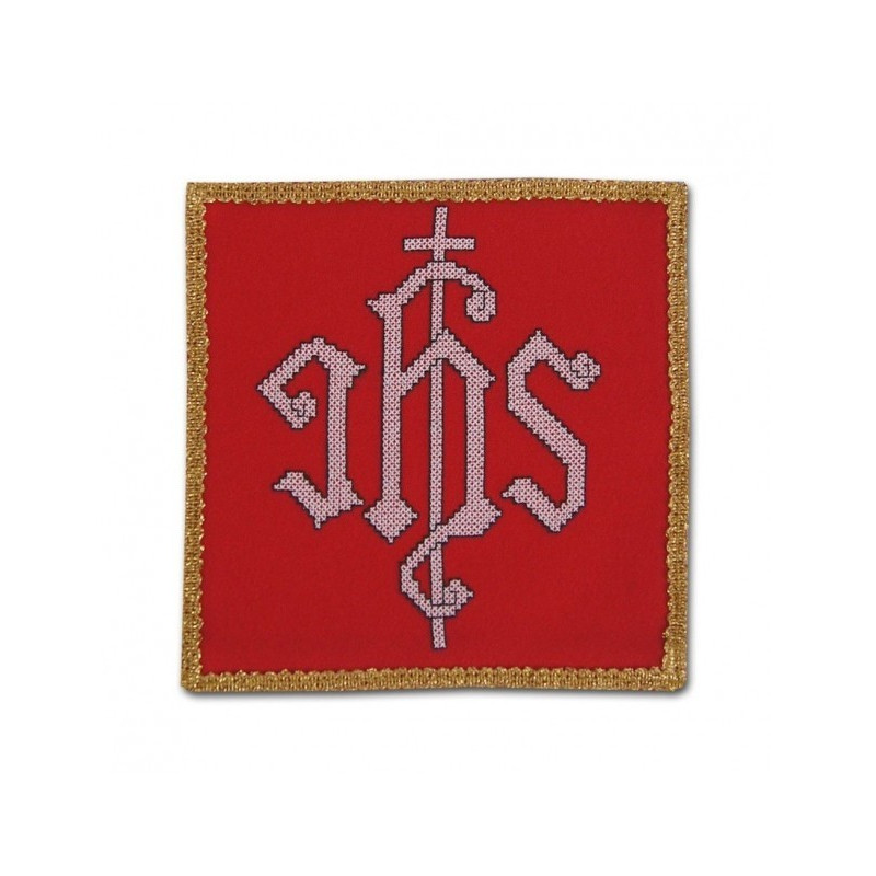 Abendmahlskelch bestickt rot - gold IHS