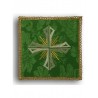 Grünes gesticktes Kelchtuch - Kreuz + Strahlen (2)
