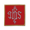 Besticktes rotes Kelchbahrtuch - IHS weiß